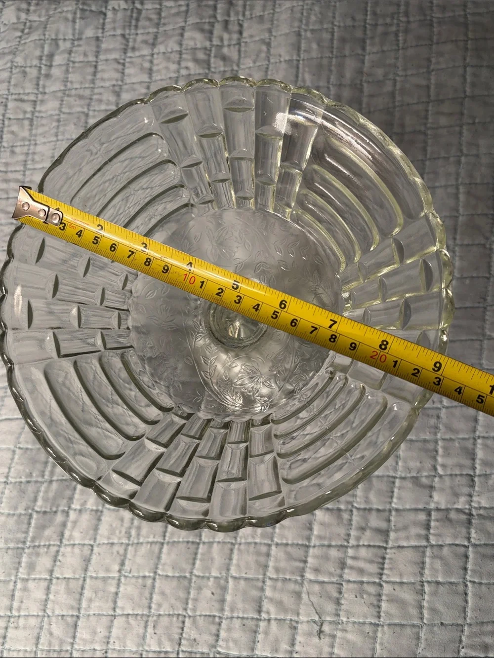 Vintage Clear Glass Compote Pedestal Vase